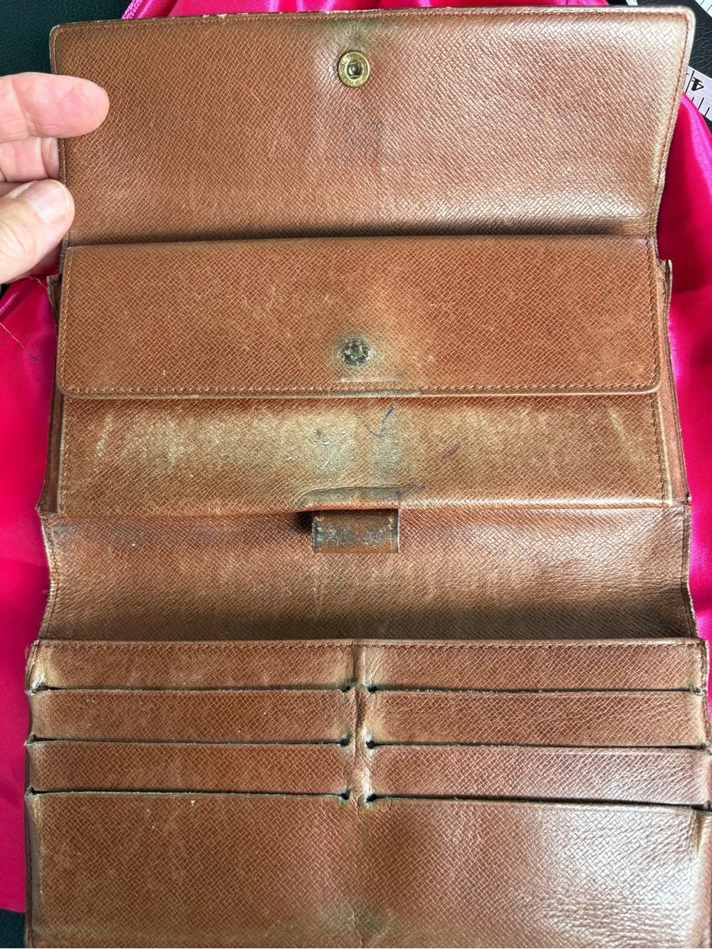 Louis Vuitton Monogram Canvas Wallet in Brown and Gold